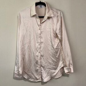 Princess Polly cream satin button up women’s 4